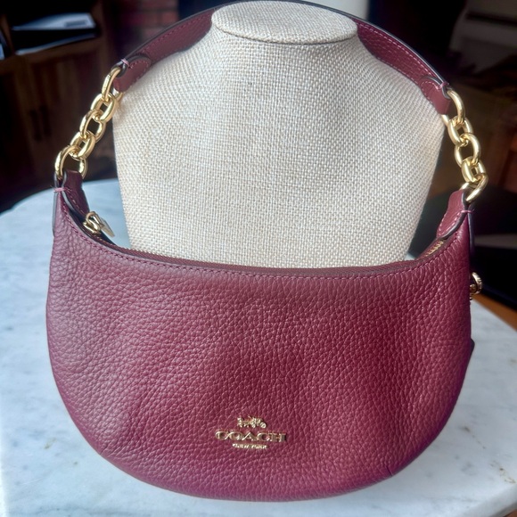 Coach Handbags - COACH Mini Payton Hobo Bag in Merlot with Gold Accents